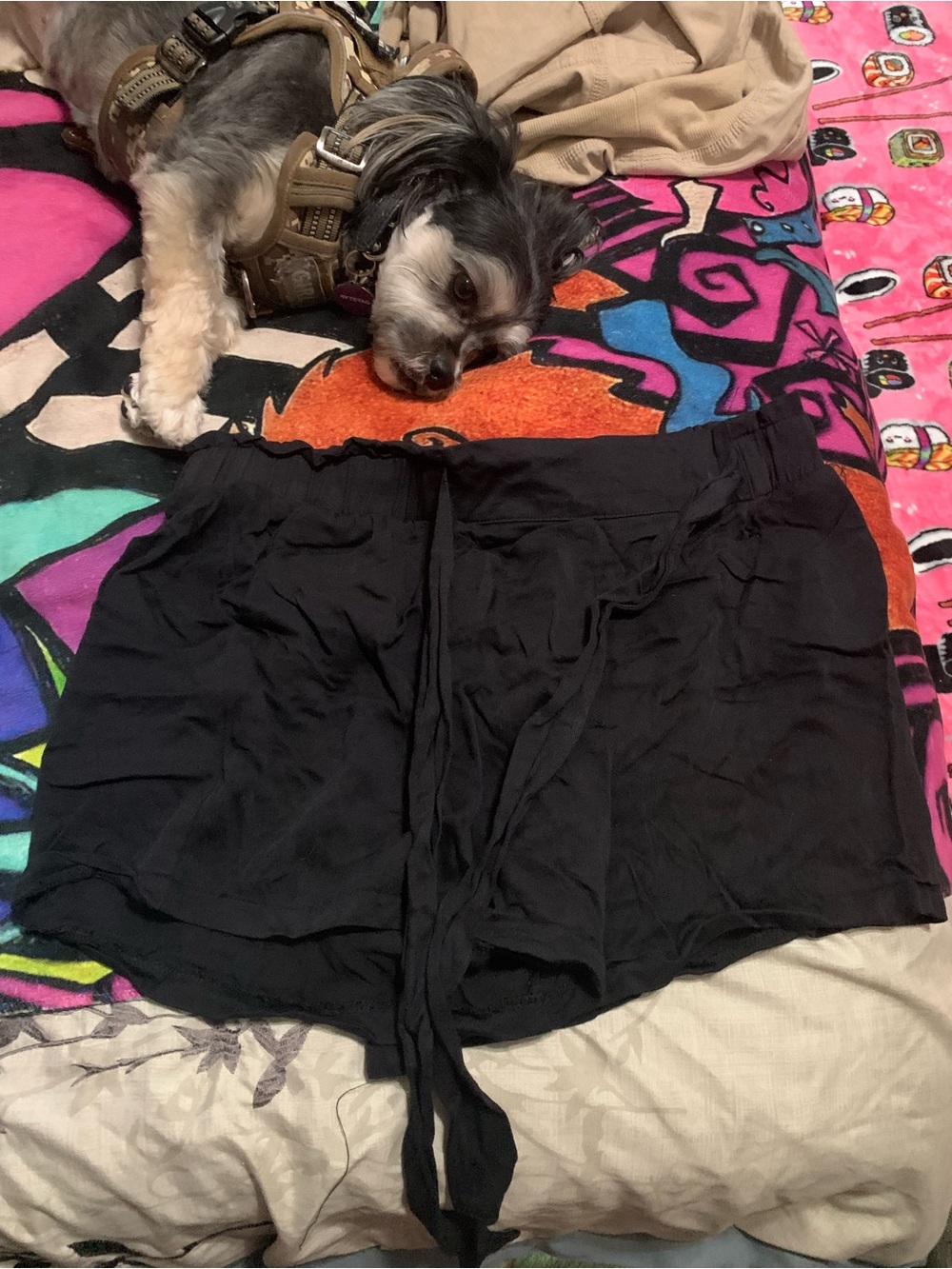 Forever 21 Black Lightweight Drawstring Shorts